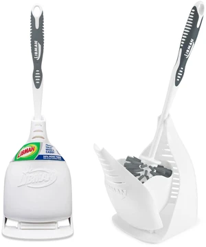 Designer Bowl Brush and Caddy, Hygenic with Drying Slits, 2 Pack | Non-scratch toilet brush and holder set; hygienic caddy with drying slits. Designer Bowl Brush and Caddy, Hygenic with Drying Slits, 2 Pack | Non-scratch toilet brush and holder set; hygienic caddy with drying slits.