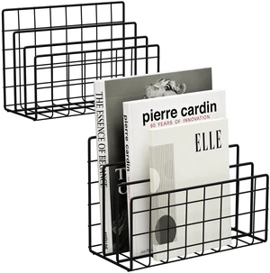 3-Slot Metal Mesh Desk Mail Organizer, Letter Sorter File Holder for Office & Home, 2PCS (Black) 3-Slot Metal Mesh Desk Mail Organizer, Letter Sorter File Holder for Office & Home, 2PCS (Black)