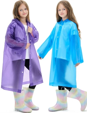 2 Pack Reusable Waterproof Raincoat EVA Emergency Rain Ponchos One Size Rain Jacket for Children, Boys and Girls 2 Pack Reusable Waterproof Raincoat EVA Emergency Rain Ponchos One Size Rain Jacket for Children, Boys and Girls