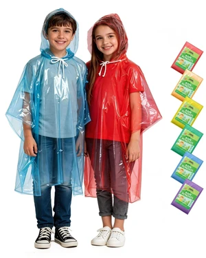 Rain Ponchos Family Pack Disposable Poncho for Kids with Drawstring Hood, Waterproof, Lightweight & Breathable, Clear & Assorted Colors Emergency Raincoat for Travel, Theme Parks, Concerts Rain Ponchos Family Pack Disposable Poncho for Kids with Drawstring Hood, Waterproof, Lightweight & Breathable, Clear & Assorted Colors Emergency Raincoat for Travel, Theme Parks, Concerts