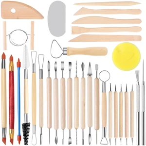 Pottery Sculpting Tools 32PCS Ceramic Clay Carving Tools Set Pottery Sculpting Tools 32PCS Ceramic Clay Carving Tools Set