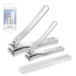 Nail Clipper Set with Catcher, 3-Piece Sharp Nail Clipper Kit, Carbon Steel | Carbon Steel, Finger and Toe Nail Clipper Set, Nano Glass Nail File,Anti-splash, Offset blades, Compact Travel Kit Nail Clipper Set with Catcher, 3-Piece Sharp Nail Clipper Kit, Carbon Steel | Carbon Steel, Finger and Toe Nail Clipper Set, Nano Glass Nail File,Anti-splash, Offset blades, Compact Travel Kit