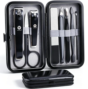 Manicure Pedicure Set 8pcs Stainless Steel Nail Clippers Kit Fingernail Toenail Clippers Cutters with Leather Case for Home Workplace Outdoor Travel Salon Gift for men women family friends Manicure Pedicure Set 8pcs Stainless Steel Nail Clippers Kit Fingernail Toenail Clippers Cutters with Leather Case for Home Workplace Outdoor Travel Salon Gift for men women family friends