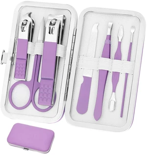 Manicure Set Women's Nail Clipper Set Nail Kit with Travel Case - Purple, Stainless Steel, Compact, Curved Edge, Perfect for Travel & Everyday Use Manicure Set Women's Nail Clipper Set Nail Kit with Travel Case - Purple, Stainless Steel, Compact, Curved Edge, Perfect for Travel & Everyday Use