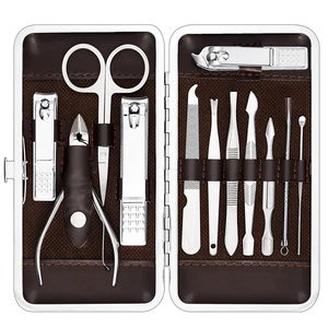 Manicure, Nail Clippers Set of 12Pcs, Professional Grooming Kit, Nail Tools with Luxurious Travel Case (12) Manicure, Nail Clippers Set of 12Pcs, Professional Grooming Kit, Nail Tools with Luxurious Travel Case (12)