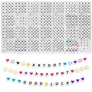 1400 PCS Letter Beads for Jewelry Making Kit, 28 Styles Alphabet Beads for Friendship Bracelets Assorted Preppy Beads with Storage Case, Black White Box Packed 1400 PCS Letter Beads for Jewelry Making Kit, 28 Styles Alphabet Beads for Friendship Bracelets Assorted Preppy Beads with Storage Case, Black White Box Packed
