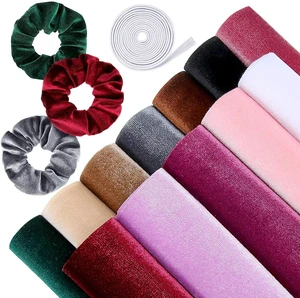 12 Pcs Velvet Fabric Velvet Hair Scrunchie Making Kit 7.8 X15.7 in | Assorted Colors Velvet Fabric with 1 M Elastic Bands Tie Ropes, Wallet Purses Making and Other DIY Sewing Craft Project 12 Pcs Velvet Fabric Velvet Hair Scrunchie Making Kit 7.8 X15.7 in | Assorted Colors Velvet Fabric with 1 M Elastic Bands Tie Ropes, Wallet Purses Making and Other DIY Sewing Craft Project