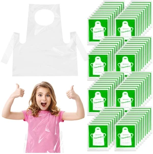 Disposable Aprons for Kids, Clear Plastic Aprons, 100 Pcs | Waterproof Smocks, For Painting, For Cooking Craft Eating, Ages 4-12 Disposable Aprons for Kids, Clear Plastic Aprons, 100 Pcs | Waterproof Smocks, For Painting, For Cooking Craft Eating, Ages 4-12