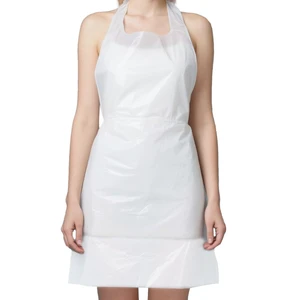 White Disposable Plastic Apron 100 Pack, 46" x 28" 2 Mil Polyethylene Tear-Resistant Bibs for Cooking, Cleaning, Art & Industrial Use, Extra-Long Ties White Disposable Plastic Apron 100 Pack, 46" x 28" 2 Mil Polyethylene Tear-Resistant Bibs for Cooking, Cleaning, Art & Industrial Use, Extra-Long Ties
