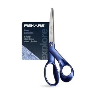 8" Designer Explore Collection Scissors, Blue Expanse | Precision Ground Stainless Steel Blades Stay Sharp, Bent Ergonomic Handles, Arts & Crafts 8" Designer Explore Collection Scissors, Blue Expanse | Precision Ground Stainless Steel Blades Stay Sharp, Bent Ergonomic Handles, Arts & Crafts
