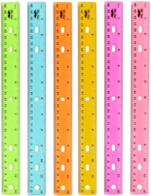 Transparent Rulers with Holes for Three-Ring Binders, 12", 6 Pack | Clear Plastic Rulers, Rulers with Inches and Centimeters, Kids Ruler for School, Home, Office Transparent Rulers with Holes for Three-Ring Binders, 12", 6 Pack | Clear Plastic Rulers, Rulers with Inches and Centimeters, Kids Ruler for School, Home, Office