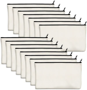 15 Pack Blank Cotton Canvas DIY Craft Zipper Bags Pouches Pencil Case for Makeup Cosmetic Toiletry Stationary Storage (off white, 8.3 x 4.7) 15 Pack Blank Cotton Canvas DIY Craft Zipper Bags Pouches Pencil Case for Makeup Cosmetic Toiletry Stationary Storage (off white, 8.3 x 4.7)