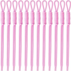 12pcs Paracord Rope Keychain Bag Charms, Pink | Polyester, Colorful, Braided Rope, Knot, 10.2in, for Handbag Purse Backpack Decoration 12pcs Paracord Rope Keychain Bag Charms, Pink | Polyester, Colorful, Braided Rope, Knot, 10.2in, for Handbag Purse Backpack Decoration