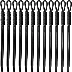 12pcs Paracord Rope Keychain Bag Charms, Black | Polyester, Colorful, Braided Rope, Knot, 10.2in, for Handbag Purse Backpack Decoration 12pcs Paracord Rope Keychain Bag Charms, Black | Polyester, Colorful, Braided Rope, Knot, 10.2in, for Handbag Purse Backpack Decoration