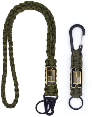 2 Pcs Heavy Duty Braided Paracord Lanyard Keychain with USA Flag, Parachute Rope Necklace Keychains, Braided Strong Lanyard for Outdoor Activities, Camera, Keys, Whistle, Traveling 2 Pcs Heavy Duty Braided Paracord Lanyard Keychain with USA Flag, Parachute Rope Necklace Keychains, Braided Strong Lanyard for Outdoor Activities, Camera, Keys, Whistle, Traveling
