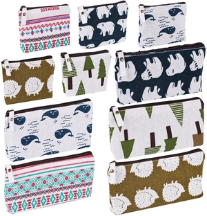 10 Packs Canvas Zipper Pencil Bags | Small Cosmetic Makeup Bags Coin Purse Multifunctional, Cosmetic Makeup Bag Small Pouches, Purse 10 Packs Canvas Zipper Pencil Bags | Small Cosmetic Makeup Bags Coin Purse Multifunctional, Cosmetic Makeup Bag Small Pouches, Purse