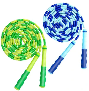 2 Pack Jump Rope for Kids Girls and Boys, Soft Beaded Jump Ropes, Adjustable Skipping Rope, Tangle-Free Segmented Rope for Kids and Adults Exercise, Workout and Weight Loss,9.2Ft(Blue&Green) 2 Pack Jump Rope for Kids Girls and Boys, Soft Beaded Jump Ropes, Adjustable Skipping Rope, Tangle-Free Segmented Rope for Kids and Adults Exercise, Workout and Weight Loss,9.2Ft(Blue&Green)