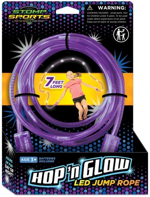 Sports Hop N' Glow, LED Jump Rope for Kids, Ages 3+ - 7 Feet Long | Purple Glow in the Dark Jumping Rope, Backyard Summer Active Play Toys for Outdoor Yard & Park - Skipping Rope Sports Hop N' Glow, LED Jump Rope for Kids, Ages 3+ - 7 Feet Long | Purple Glow in the Dark Jumping Rope, Backyard Summer Active Play Toys for Outdoor Yard & Park - Skipping Rope