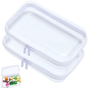Clear Hard Shell Zipper Case Pencil Case Pouches for Cosmetic Storage Organizer(S+S) Clear Hard Shell Zipper Case Pencil Case Pouches for Cosmetic Storage Organizer(S+S)