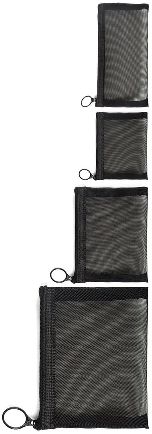 Zipper Mesh Bags, Pack of 4 (S/M/L & Long Pouch), Beauty Makeup Cosmetic Accessories Organizer, Travel Toiletry Kit Set Storage Case, Black Zipper Mesh Bags, Pack of 4 (S/M/L & Long Pouch), Beauty Makeup Cosmetic Accessories Organizer, Travel Toiletry Kit Set Storage Case, Black