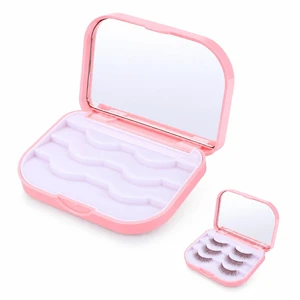 3-Layer Eyelash Storage Case with Mirror, Portable Pink Lash Organizer | Makeup Storage Box Empty Travel Cases Cosmetic Organizer Box Fake Eyelash Container Lash Packaging Pink 3-Layer Eyelash Storage Case with Mirror, Portable Pink Lash Organizer | Makeup Storage Box Empty Travel Cases Cosmetic Organizer Box Fake Eyelash Container Lash Packaging Pink