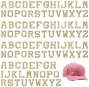 104pcs Iron on Letter Patches, A-Z 0.7 Inch Embroidered Alphabet Fabric Letters, Letter Iron on Patches for Clothing Jackets Backpacks Hats Jeans(Gold) 104pcs Iron on Letter Patches, A-Z 0.7 Inch Embroidered Alphabet Fabric Letters, Letter Iron on Patches for Clothing Jackets Backpacks Hats Jeans(Gold)