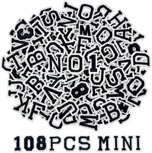 108PCS Iron on Letters and Numbers 0.75 inch Small Embroidered Letter Patches, A-Z & 0-9 Alphabet Applique for Clothing, Hats, Shirts, Bags, DIY Craft Decor, Black 108PCS Iron on Letters and Numbers 0.75 inch Small Embroidered Letter Patches, A-Z & 0-9 Alphabet Applique for Clothing, Hats, Shirts, Bags, DIY Craft Decor, Black