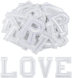 78 Pcs Iron on Letter Patches A-Z, 2 Inch Iron on Embroidered Alphabet Patch for Clothing, Pants, Hats, Bags- White 78 Pcs Iron on Letter Patches A-Z, 2 Inch Iron on Embroidered Alphabet Patch for Clothing, Pants, Hats, Bags- White