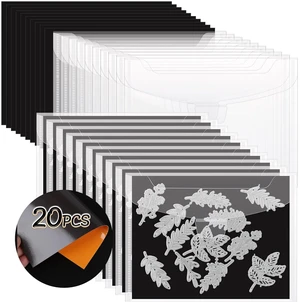 20 Pack Stamp and Die Storage Bag with Magnetic Sheets | Die Cut Storage Set for Card Making (10 Pcs Sheets +10 Pcs Bags), PVC Envelopes, 0.6 mm Thickness Magnetic Sheets 20 Pack Stamp and Die Storage Bag with Magnetic Sheets | Die Cut Storage Set for Card Making (10 Pcs Sheets +10 Pcs Bags), PVC Envelopes, 0.6 mm Thickness Magnetic Sheets