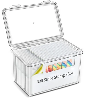 Storage Box for Color Street Nail Strips, Clear Plastic Art & Craft Organizer Storage Box for Color Street Nail Strips, Clear Plastic Art & Craft Organizer
