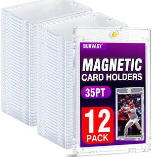 12ct 35pt Magnetic Card Holder Case Sleeves One Touch Card Holders | Magnet Card Holder for Trading Game Cards Hard Plastic Sport Slim Mag Card Holder Card Sleeves UV Protection Waterproof 12ct 35pt Magnetic Card Holder Case Sleeves One Touch Card Holders | Magnet Card Holder for Trading Game Cards Hard Plastic Sport Slim Mag Card Holder Card Sleeves UV Protection Waterproof