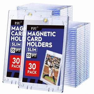 30ct Magnetic Card Holder, 35pt Slim One Touch Card Holder | UV Protection Hard Plastic Protectors, Magnetic Card Case Fits for Baseball, Game, Sports, Trading Cards, Ultra Slim 30ct Magnetic Card Holder, 35pt Slim One Touch Card Holder | UV Protection Hard Plastic Protectors, Magnetic Card Case Fits for Baseball, Game, Sports, Trading Cards, Ultra Slim