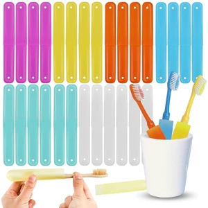 Toothbrush Travel Case 32 Pcs, Portable Travel Toothbrush Holder 7 Colors Transparent Frosted Plastic Toothbrush Protector Cover, Classroom Pencil Case Toothbrush Travel Case 32 Pcs, Portable Travel Toothbrush Holder 7 Colors Transparent Frosted Plastic Toothbrush Protector Cover, Classroom Pencil Case