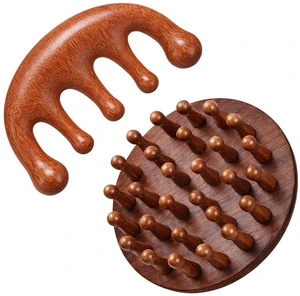 2Pcs Wooden Scalp Massager Comb, Wooden Hair Scrubber Hair Brush | Scalp Massage Tool Head Gua Sha Brush Handheld Gua Sha Tools for Women Men Hairs Growth Stress Relief Spa 2Pcs Wooden Scalp Massager Comb, Wooden Hair Scrubber Hair Brush | Scalp Massage Tool Head Gua Sha Brush Handheld Gua Sha Tools for Women Men Hairs Growth Stress Relief Spa