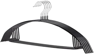 Sweater Hangers No Shoulder Bump, Non-Slip Rubber & Rust-Free Metal | Heavy Duty and Ergonomic Curved for Closet Clothes like Suits Coats Pants Dresses or Shirts, Set of 5, Black Coated Sweater Hangers No Shoulder Bump, Non-Slip Rubber & Rust-Free Metal | Heavy Duty and Ergonomic Curved for Closet Clothes like Suits Coats Pants Dresses or Shirts, Set of 5, Black Coated