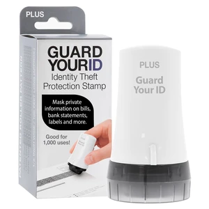 Identity Theft Protection Roller Stamp, Guard Your ID, White | Pre-inked, 1,000 impressions per roller, covers 3 lines per pass, works on paper, envelopes, prescription labels, twist cap Identity Theft Protection Roller Stamp, Guard Your ID, White | Pre-inked, 1,000 impressions per roller, covers 3 lines per pass, works on paper, envelopes, prescription labels, twist cap
