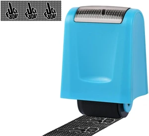 Middle Finger Stamp Funny Guard Your ID Stamp Roller for Identity Theft Protection Ink Roller to Block Out Name and Address Middle Finger Stamp Funny Guard Your ID Stamp Roller for Identity Theft Protection Ink Roller to Block Out Name and Address