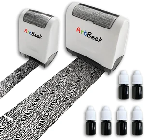 Identity Theft Protection Roller Stamp Set, 2 Pack Roller Address Hidden Stamp, Including 6 Refill Ink Identity Theft Protection Roller Stamp Set, 2 Pack Roller Address Hidden Stamp, Including 6 Refill Ink
