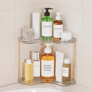 Bathroom Counter Organizer, 2-Tier Corner Shelf for Vanity, Clear | Easy to Assemble, Space Saver for Small Counter, Waterproof, Hold Makeup, Skincare, Toiletries, For Dresser Bathroom Kitchen Bathroom Counter Organizer, 2-Tier Corner Shelf for Vanity, Clear | Easy to Assemble, Space Saver for Small Counter, Waterproof, Hold Makeup, Skincare, Toiletries, For Dresser Bathroom Kitchen