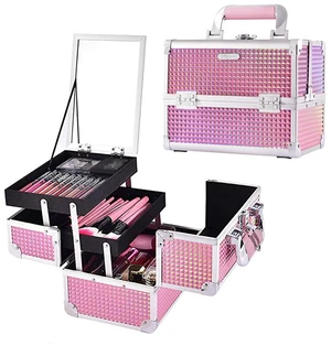 Makeup Case Organizer Makeup Box Cosmetic Train Case with Mirror | Cosmetic Box Portable Makeup Box Organizer 2 Trays Makeup Storage with Locking for Makeup Artist Nail Tech Kits Mermaid Pink Makeup Case Organizer Makeup Box Cosmetic Train Case with Mirror | Cosmetic Box Portable Makeup Box Organizer 2 Trays Makeup Storage with Locking for Makeup Artist Nail Tech Kits Mermaid Pink