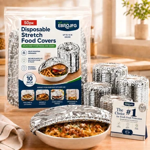 Reusable Aluminum Foil Elastic Disposable Stretch Food Covers | Fits Bowls Plates Pans Containers Up To 10 Inches Wide Kitchen Storage Outdoor Picnic Leftovers Serving Dish Lid Alternative Reusable Aluminum Foil Elastic Disposable Stretch Food Covers | Fits Bowls Plates Pans Containers Up To 10 Inches Wide Kitchen Storage Outdoor Picnic Leftovers Serving Dish Lid Alternative