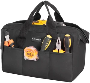 Heavy Duty Tool Bag Organizer, Small Tool Box with Ergonomic Handle | Basic Version, 600D Oxford Water-Resistant Fabric, Wide Opening, Reinforced Ergonomic Handle, Six Pockets Heavy Duty Tool Bag Organizer, Small Tool Box with Ergonomic Handle | Basic Version, 600D Oxford Water-Resistant Fabric, Wide Opening, Reinforced Ergonomic Handle, Six Pockets