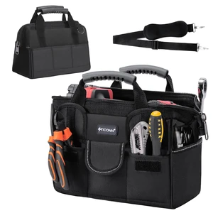 Heavy Duty Tool Bag Organizer, Portable Tool Box with Shoulder Strap | 600D Oxford Water-Resistant Fabric, Abrasion-Resistant Bottom, Adjustable Shoulder Strap, Ergonomic Handle, Reflective Detail Heavy Duty Tool Bag Organizer, Portable Tool Box with Shoulder Strap | 600D Oxford Water-Resistant Fabric, Abrasion-Resistant Bottom, Adjustable Shoulder Strap, Ergonomic Handle, Reflective Detail