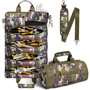 Tool Bag, Heavy Duty Tool Organizer, Portable Tool Pouch for Men with 2 Small Detachable Pouches, Foldable Carrying Tool Storage, Mechanic & Electrician Dad Birthday Gifts, Camo-Green Tool Bag, Heavy Duty Tool Organizer, Portable Tool Pouch for Men with 2 Small Detachable Pouches, Foldable Carrying Tool Storage, Mechanic & Electrician Dad Birthday Gifts, Camo-Green