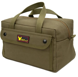 Waxed Canvas Compact Military Duffle Bag, 11 x 7 x 6 In, Water-Resistant, Fully Lined, Olive Green Waxed Canvas Compact Military Duffle Bag, 11 x 7 x 6 In, Water-Resistant, Fully Lined, Olive Green