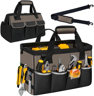 Portable Tool Bag Heavy Duty Tool Box Organizer with Shoulder Strap, Coffee | Heavy-Duty Tool Tote With Wide Mouth Opening & Adjustable Shoulder Strap. Durable Storage Bag For Mechanics & Engineers. Portable Tool Bag Heavy Duty Tool Box Organizer with Shoulder Strap, Coffee | Heavy-Duty Tool Tote With Wide Mouth Opening & Adjustable Shoulder Strap. Durable Storage Bag For Mechanics & Engineers.