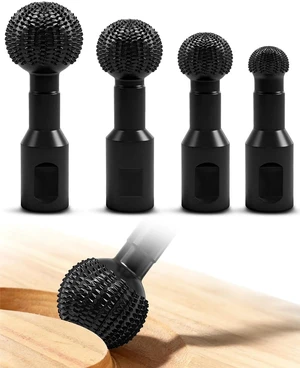 4 PCS Upgraded Sphere Rotary Burr Set, Ball Gouge with 5/8-11 Thread | Fits 4.5 and 5 Inch Angle Grinder Attachments, Steel Power Tools for Wood Hollowing Grinding Slotting Engraving and Polishing 4 PCS Upgraded Sphere Rotary Burr Set, Ball Gouge with 5/8-11 Thread | Fits 4.5 and 5 Inch Angle Grinder Attachments, Steel Power Tools for Wood Hollowing Grinding Slotting Engraving and Polishing