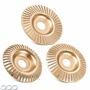 3pcs Wood Sanding Disc for Angle Grinder, Tungsten Carbide Grinding Discs | Wood Carving Disc Wheel Polishing Pad for 4" or 4-1/2" Angle Grinder, 7/8" Arbor, Grinding Wheel, Wood Cutting and Shaping 3pcs Wood Sanding Disc for Angle Grinder, Tungsten Carbide Grinding Discs | Wood Carving Disc Wheel Polishing Pad for 4" or 4-1/2" Angle Grinder, 7/8" Arbor, Grinding Wheel, Wood Cutting and Shaping