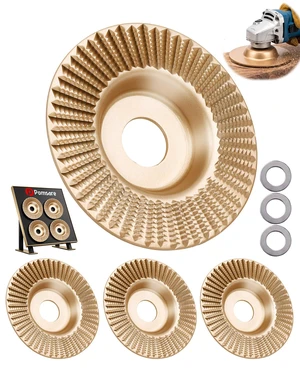 4 PCS Angle Grinder Wood Carving Disc Set Flat Grinding Polishing Wheel Pad | Heavy Duty Wood Cutting Sanding Disc for 4 1/2 Inch Angle Grinder Attachments 4 PCS Angle Grinder Wood Carving Disc Set Flat Grinding Polishing Wheel Pad | Heavy Duty Wood Cutting Sanding Disc for 4 1/2 Inch Angle Grinder Attachments