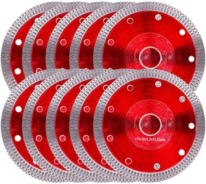 10Pcs Diamond Saw Blade for Angle Grinder & Tile Cutter, 4-1/2" Super Thin Indestructible Disc for Smooth Cutting Ceramic, Porcelain Tiles, Granite, Marbles, Concrete, Brick, Block, Stone 10Pcs Diamond Saw Blade for Angle Grinder & Tile Cutter, 4-1/2" Super Thin Indestructible Disc for Smooth Cutting Ceramic, Porcelain Tiles, Granite, Marbles, Concrete, Brick, Block, Stone